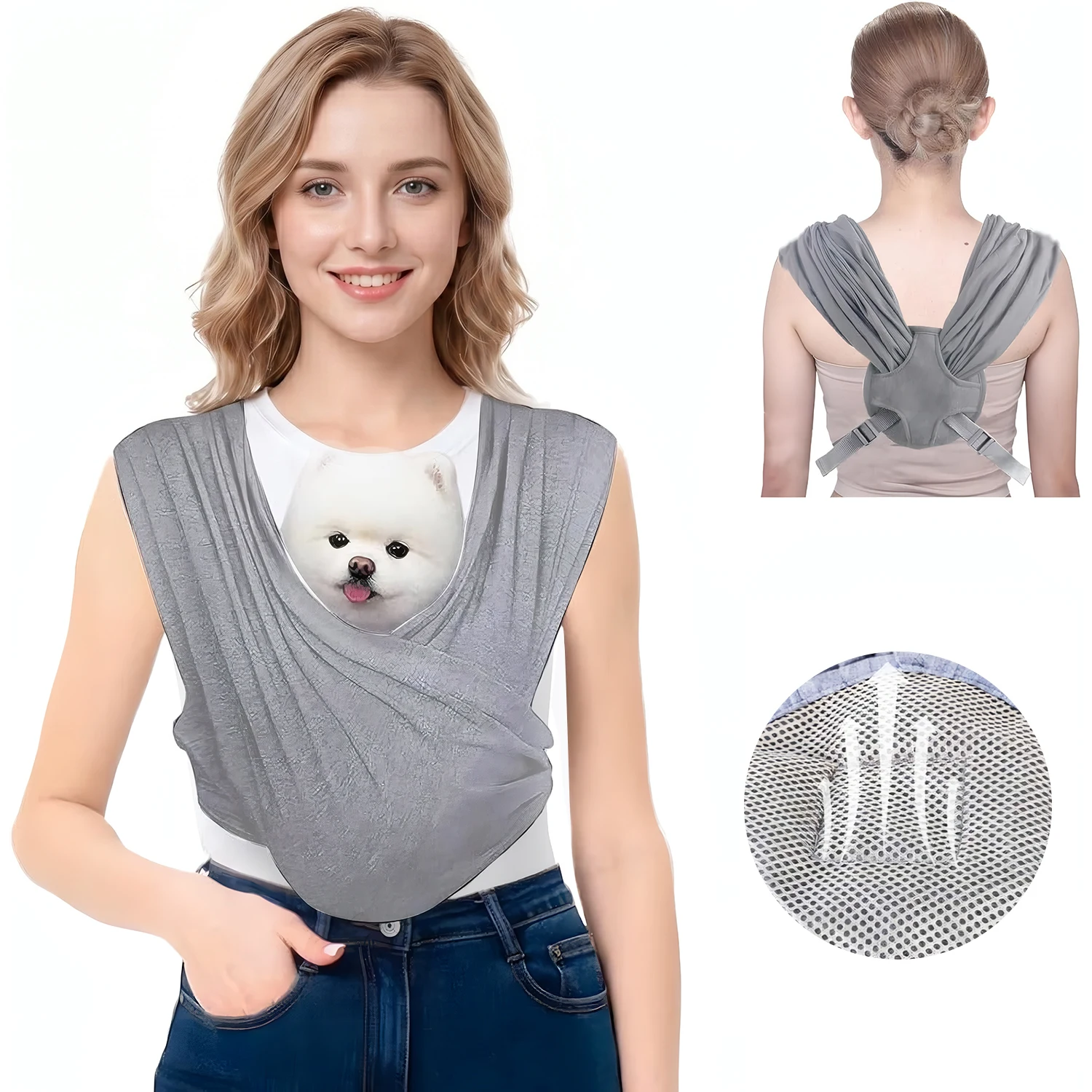 Hunde Tragetasche für kleine Hunde & Katzen bis 7 kg – verstellbare Tragehilfe mit weichem Schultergurt, hands free Tasche für Spaziergänge, Reisen & Outdoor-Aktivitäten, zusammenfaltbar & waschbar –