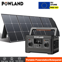 Powland 520WH 600W Portable Power Station 140400mAh Lithium Battery with 100W Solar Panel  Solar Generator for Outdoor Camping