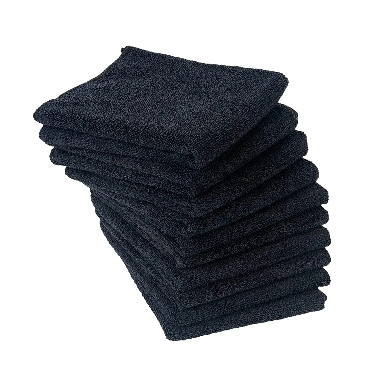 Black Home Microfiber Salon Hair Drying Towel Guest Used Hand Towels For Hair Stylist 3 Pack