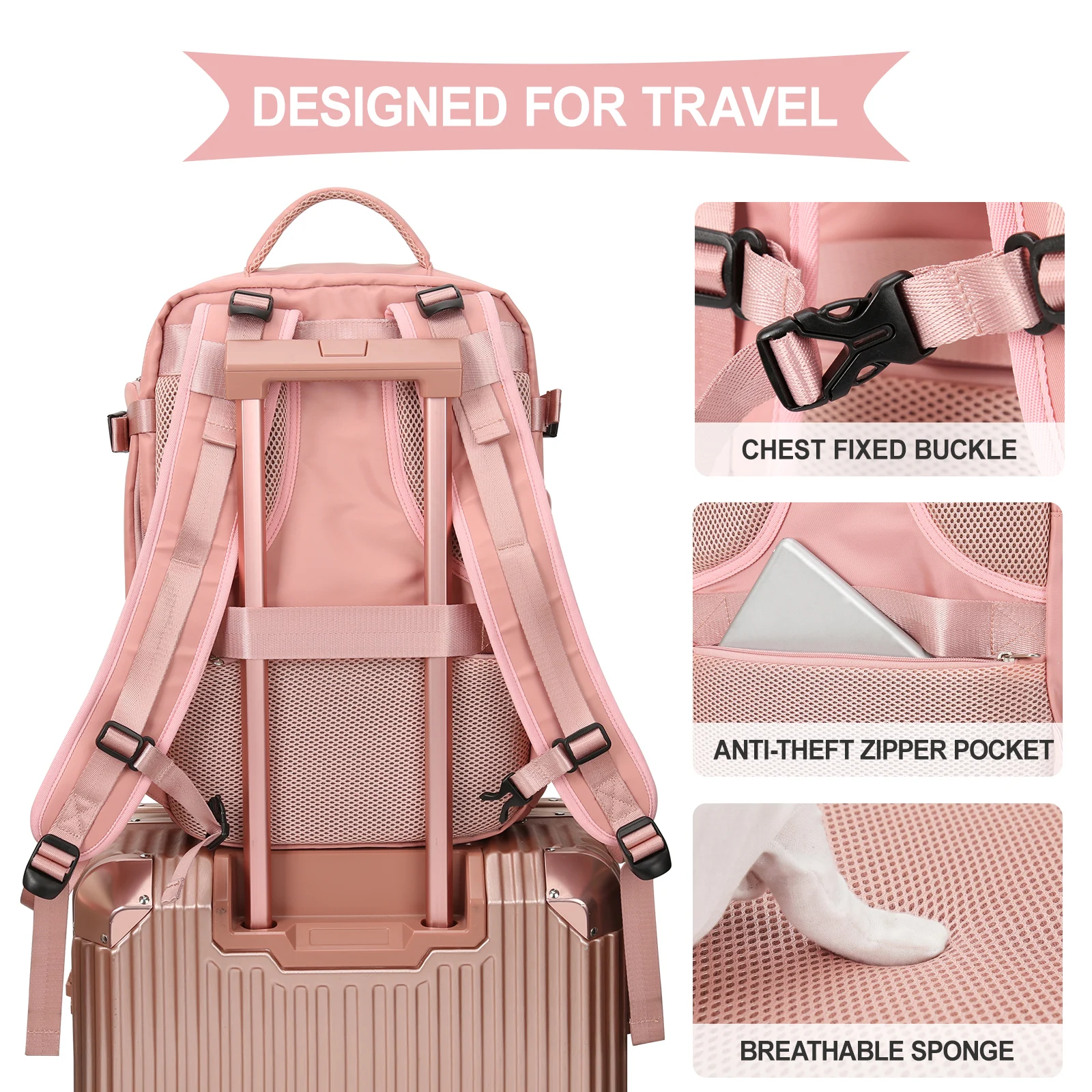 Women Travel Backpack Wizzair Cabin Backpack 40x30x20 Airplane, Large Capacity Waterproof Casual Bag Suitcase Laptop Backpacks