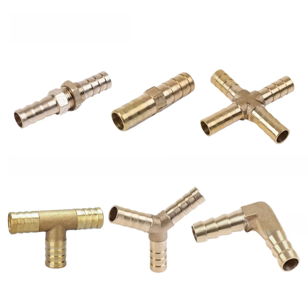 Raccord de tuyau en laiton, coude droit en forme de T Y X, connecteur 2 3 4 voies pour Tube d'eau en cuivre de 6mm à 19mm 8mm 10mm 14mm 16mm 4mm