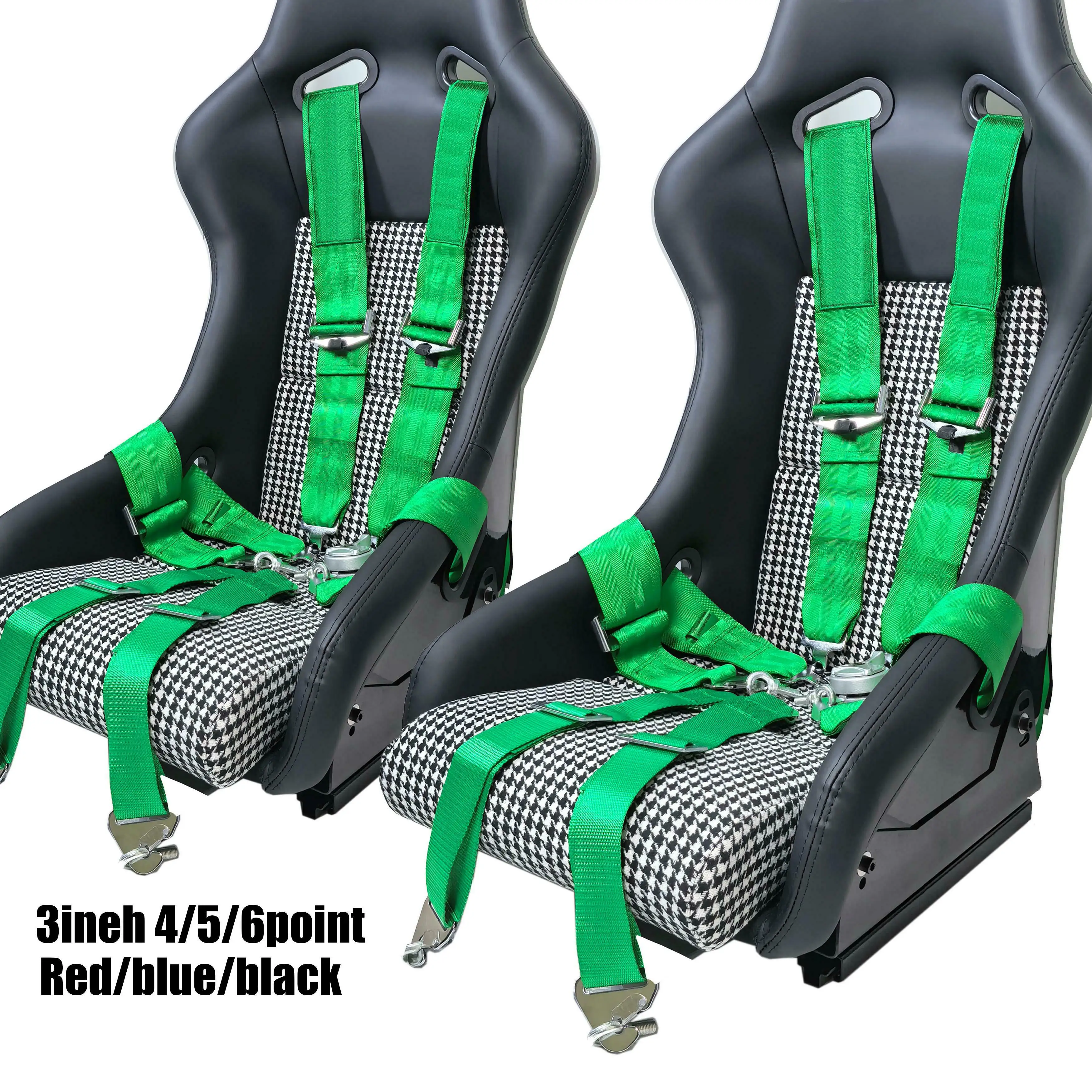 Adjustable 4/5/6 Point Racing Seat Belt Harness with Metal Buckle for Track Day and Motorsport Use