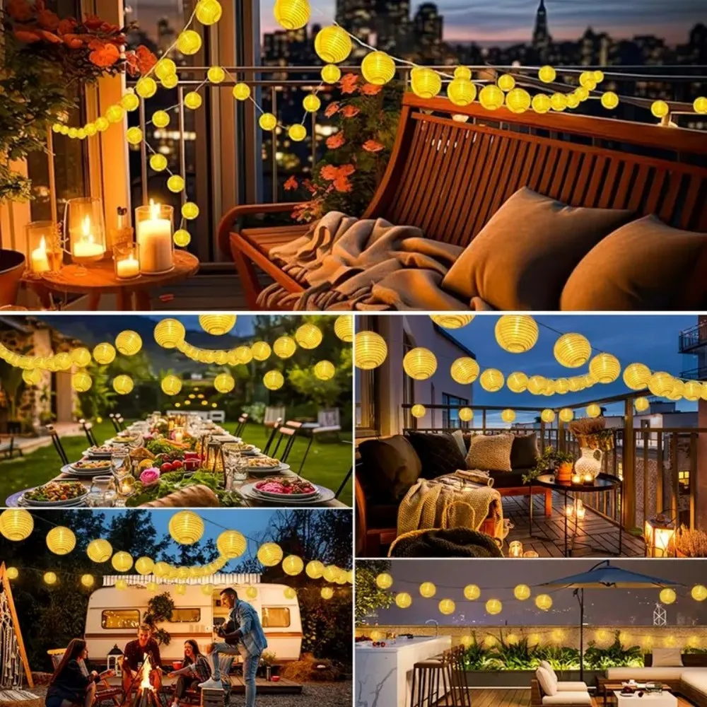 Linterna impermeable, guirnaldas de luces alimentadas por energía Solar, 10-30 LED, guirnalda para exteriores, luces de Patio, lámpara de energía Solar para decoración navideña de jardín