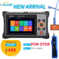 PON OTDR-Reflector de fibra óptica, dispositivo con informe PDF, iOLM, OPM, VFL, probador RJ45, 1310nm, 1550nm, 1610/1625/1650nm, 100KM, 24dB