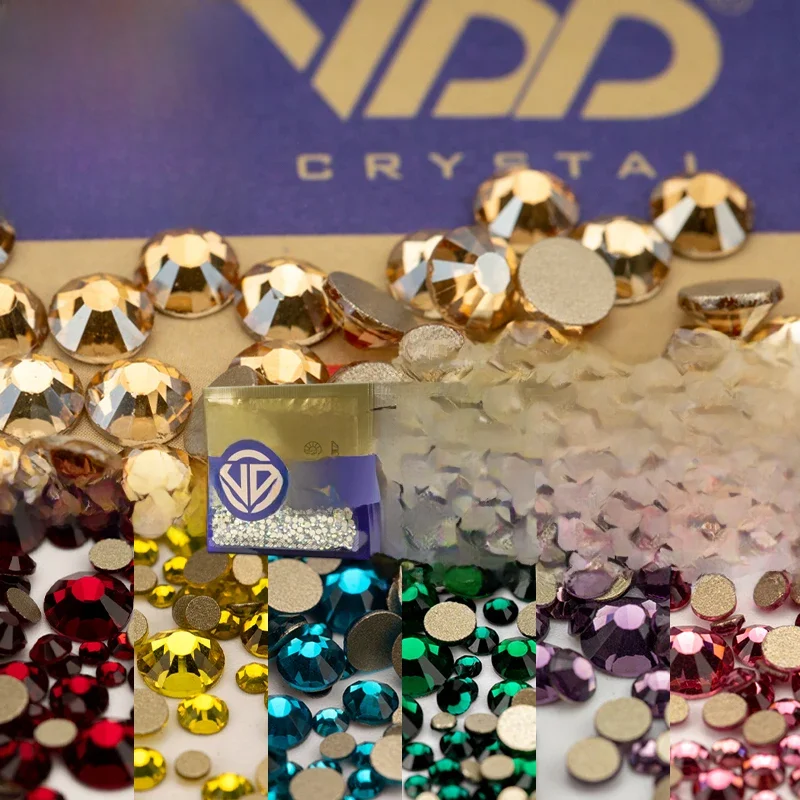 VDD 10000 Stuks Groothandel Hoge Kwaliteit Kristal Steentjes Goud Platte Achterkant Glas Niet Hotfix Strass Stenen DIY Nail Art Accessoires - afbeelding 2