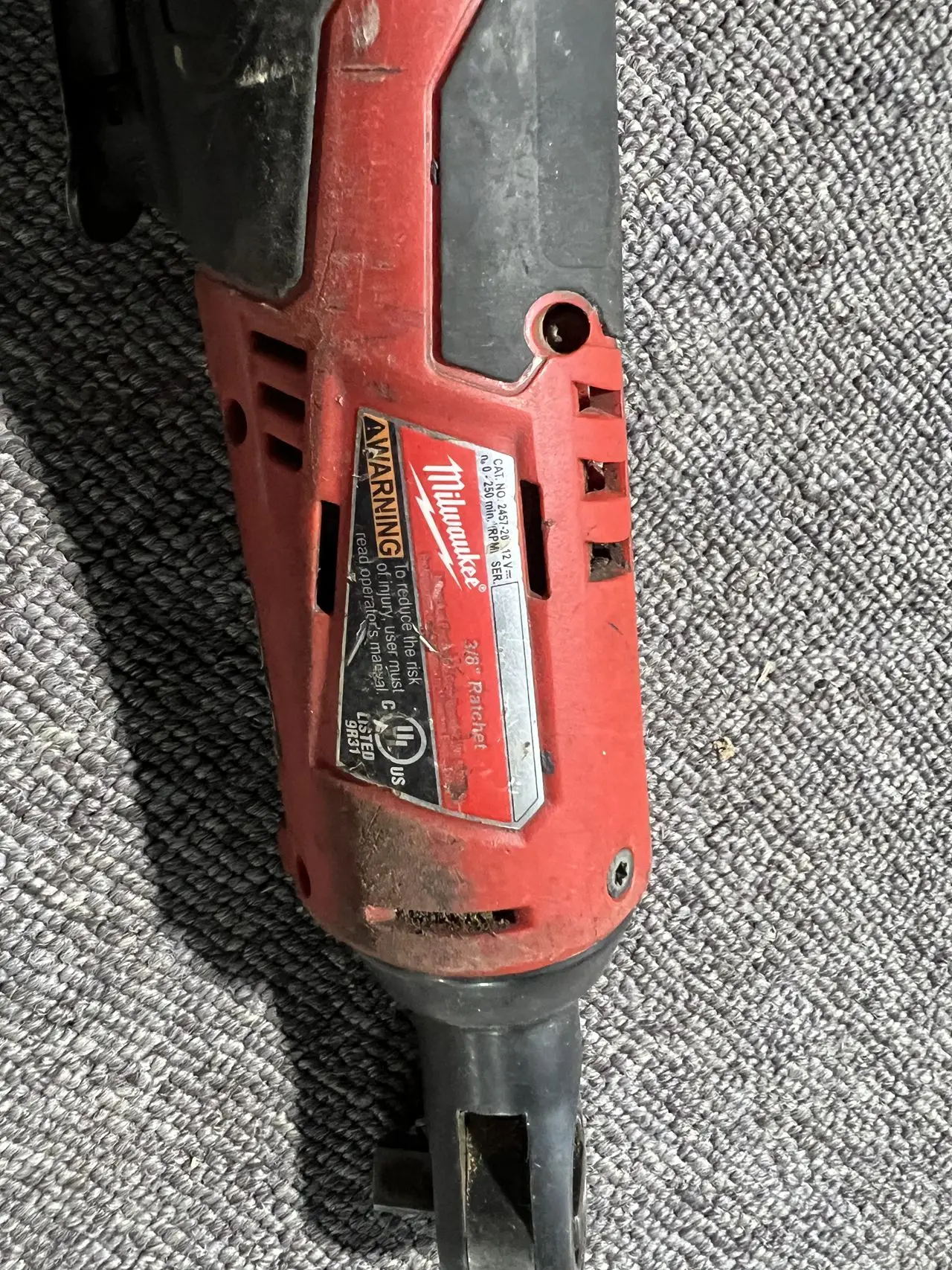 Imagem -04 - Milwaukee Cordless Ratchet 245720 M12 12v Inclui 6.0ah Bateria Segunda Mão