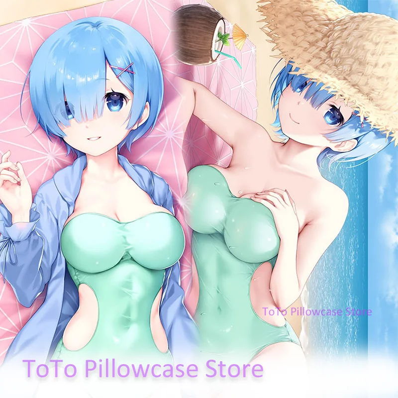 

Dakimakura Rem Body Pillow Case Anime Life-size 2WAY Hugging Pillow Cushion Cover
