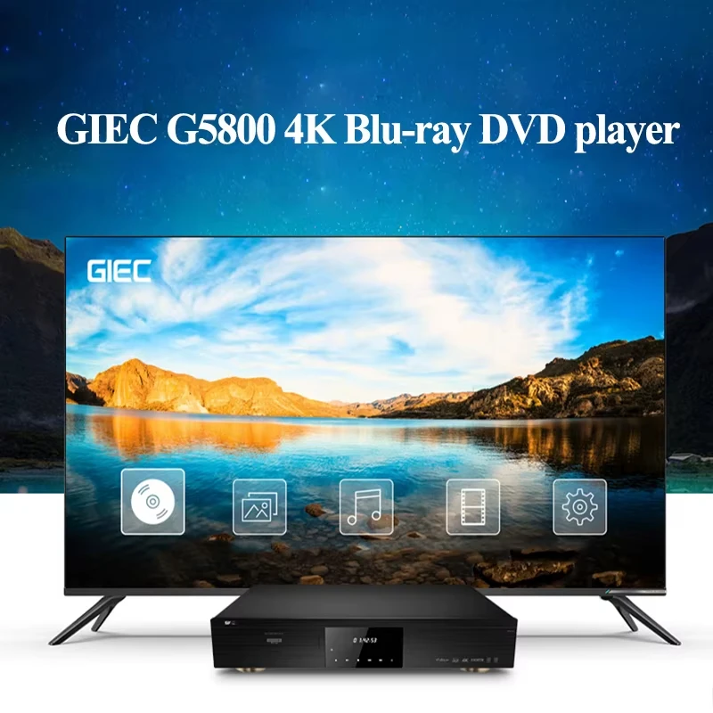 2025 НОВЫЙ GIEC G5800 4K UHD Blu-ray плеер DVD-плеер HD-плеер с отсеком жесткого диска DTS декодирование 12 бит цвет