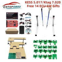 Online 2.80 EU Red KESS V5.017 No Token KTAG V7.020 2.25 K-tag 4 LED BDM Frame Kess 5.017 OBD2 Manager Tuning Kit ECU Programmer
