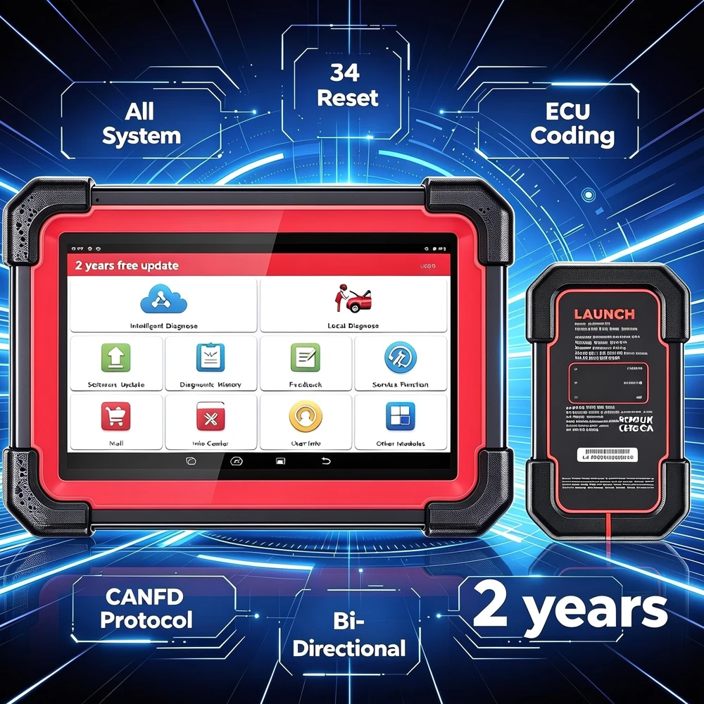 Outil de diagnostic automobile LAUNCH X431 CRP919E BT, scanner OBD OBD2, Dbscar VII 7, auto-scan, 31+ réinitialisations, CAN FD, DoIP, codage ECU
