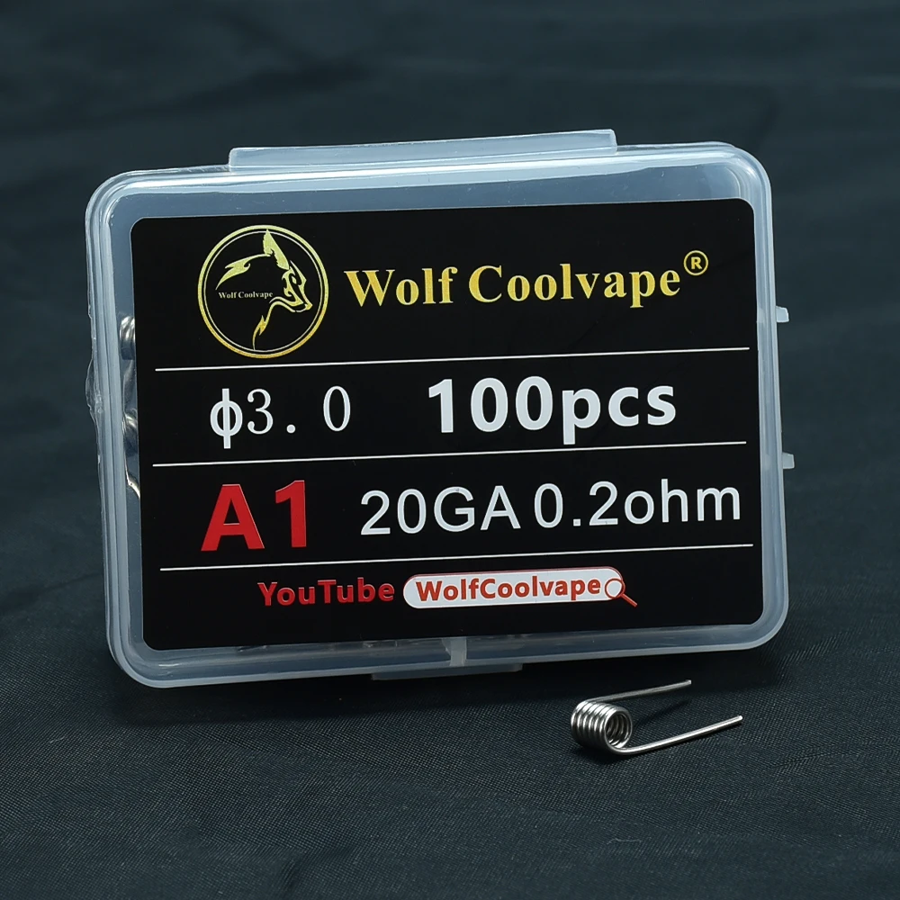 wolf coolvape 100pcs Prebuilt Coil Wire For DIY RDA RBA Tank Premade Vape Coil A1 Pre Coiled Resistance Heating Wire