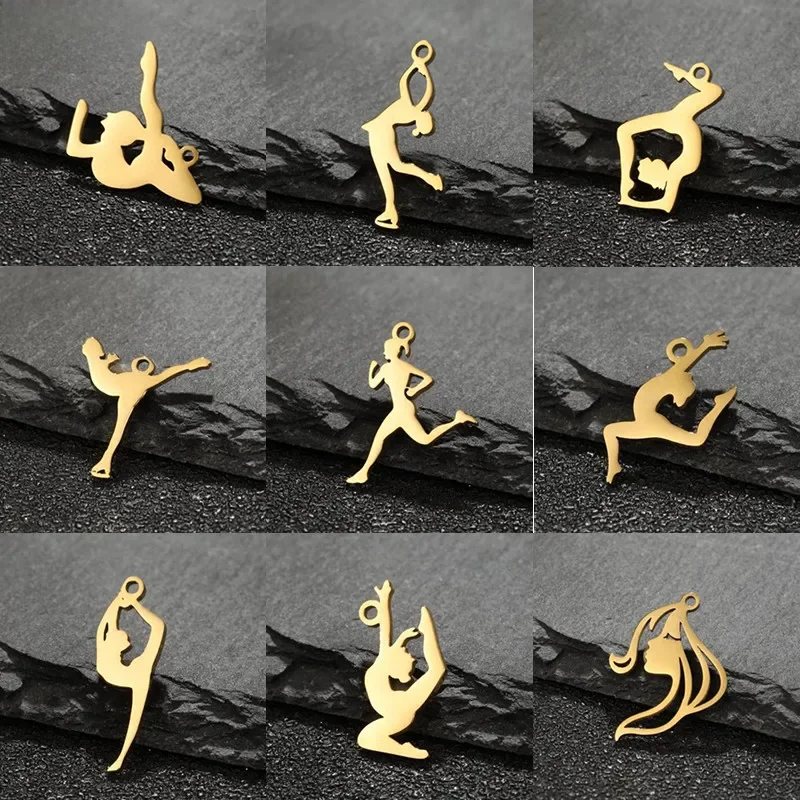 5 sztuk/partia wiele stylów sportowe Charms dla majsterkowiczów miłośników Fitness ozdoba gimnastyka joga bieganie wisiorek akcesoria do wyrobu biżuterii — zdjęcie 2