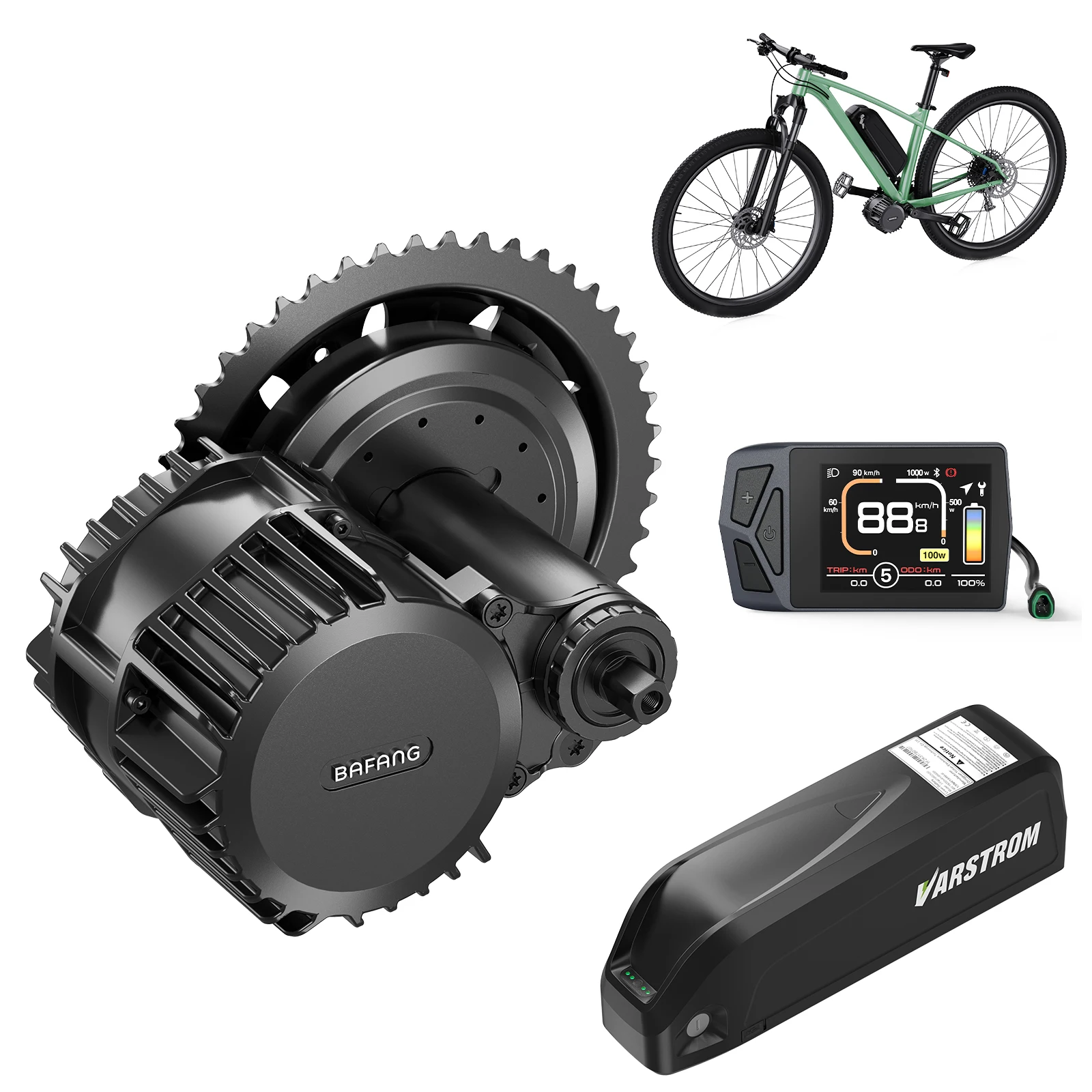 BAFANG Mittelmotor mit 20AH 30AH Akku 48V 750W 1000W 500W BBS02B BBSHD G340 Elektrofahrrad Motor und Display E-Bike Umbausatz für Mountainbike