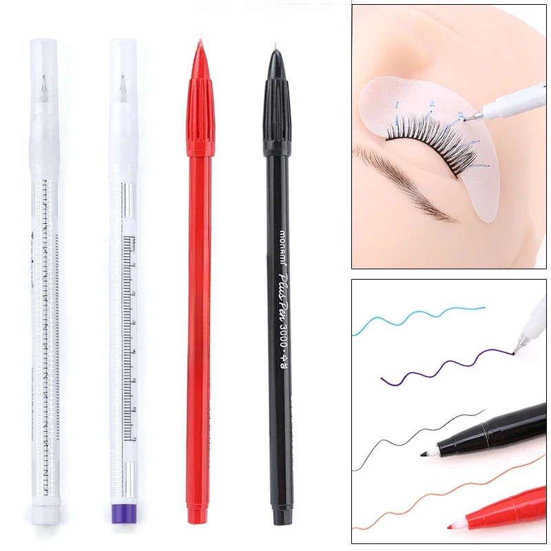 Stylo marqueur de peau stérile, tatouage à pointe fixe, marqueur de mesure de positionnement de la peau, marqueur de peau de sourcil, outil de greffage d'extension de cils