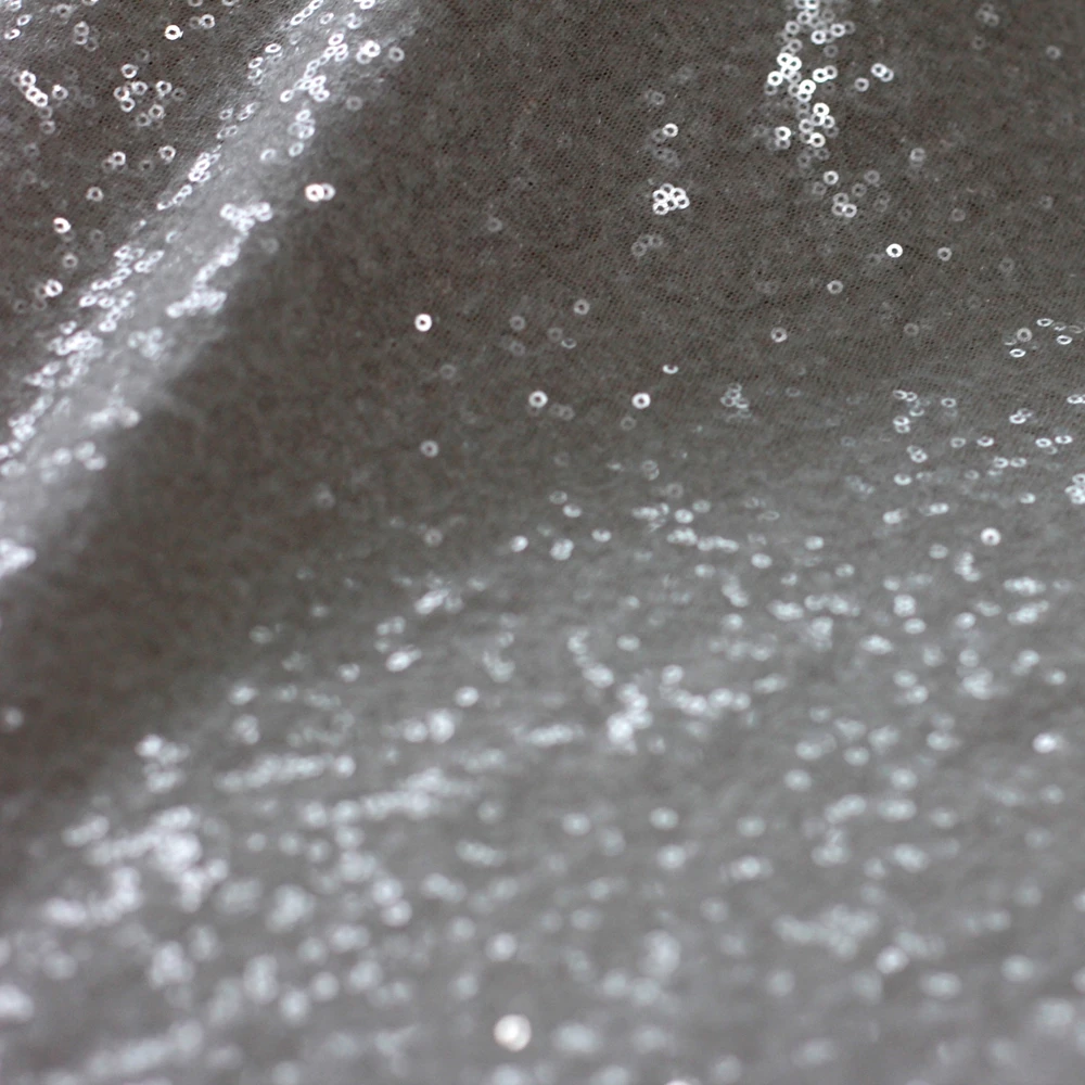 HelluyerDc clear sequins on off white tulle embroidery lace fabric for clothing,can be use as lining,it is shiny by the yard