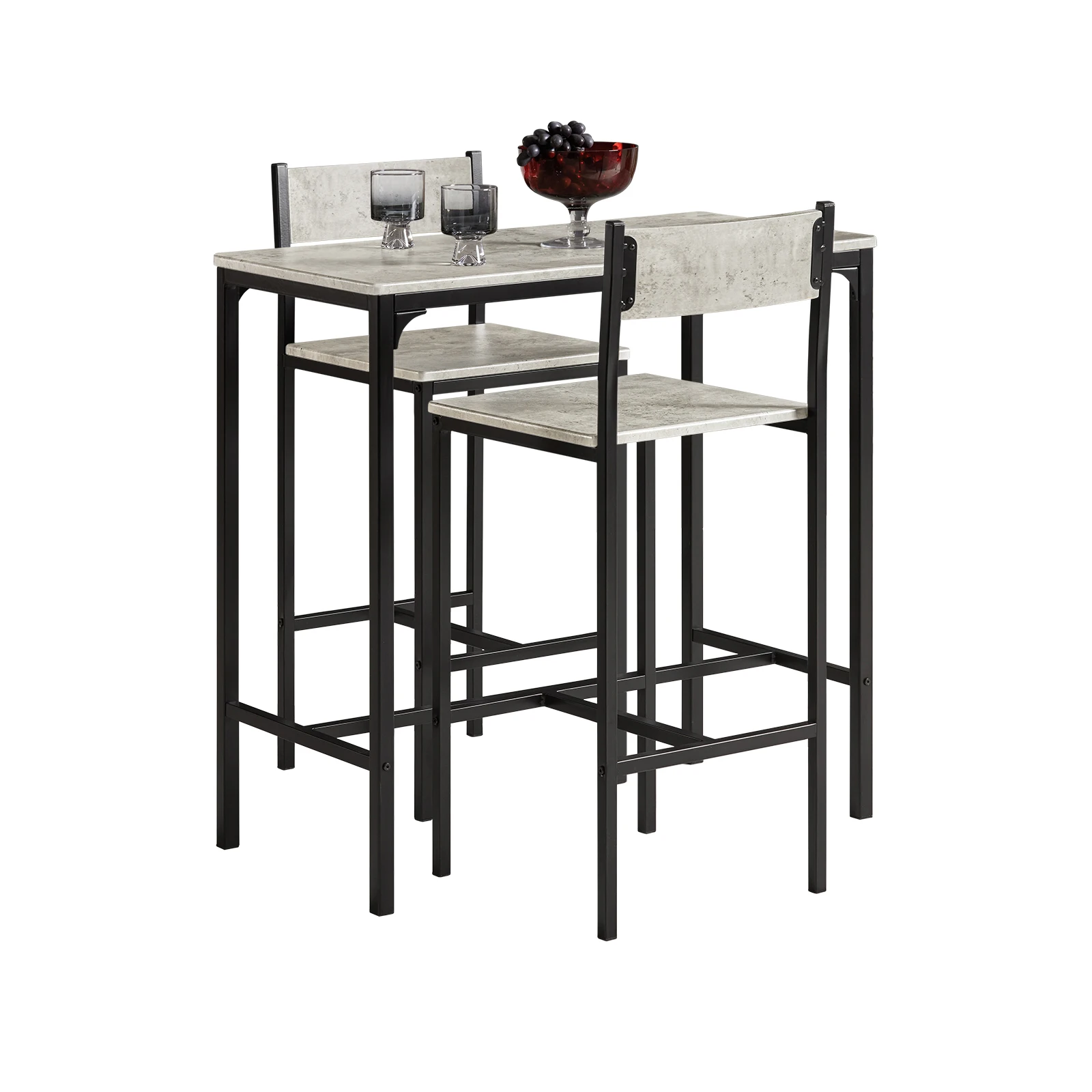 SoBuy OGT03 juego de mesa de bar mesa de comedor de 3 piezas mesa de bistró muebles de balcón muebles de bistró