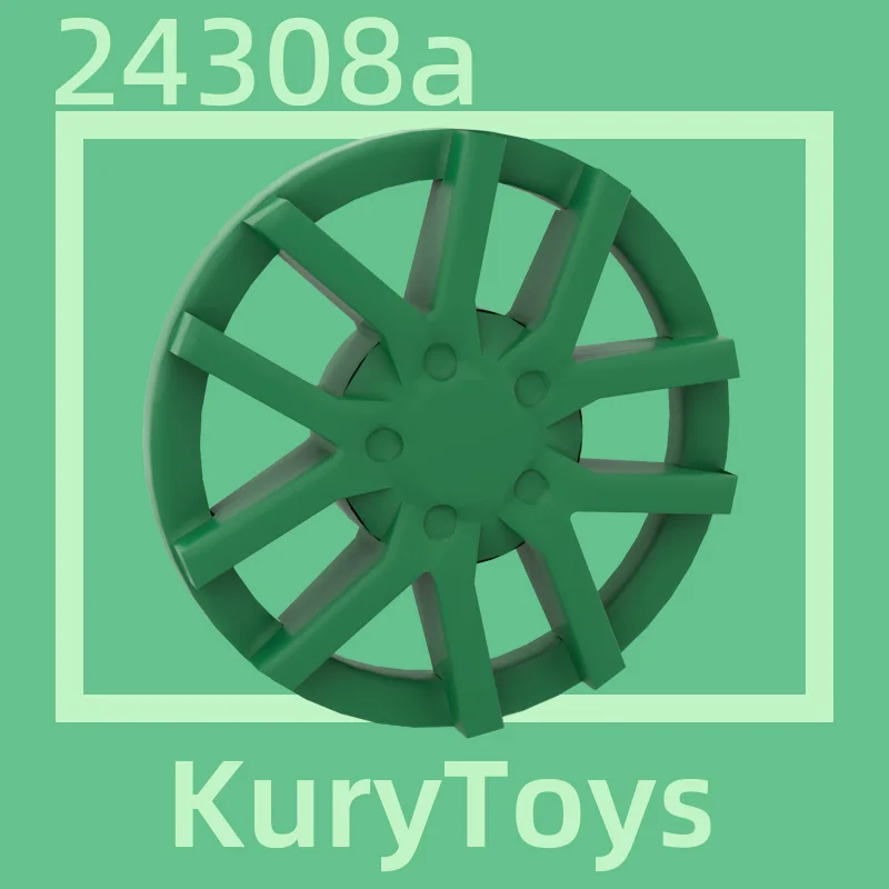 Kury Toys DIY MOC For 24308a 10pcs Building block parts For Wheel Cover 10 Spoke (Spokes in Pairs) - for Wheel 18976