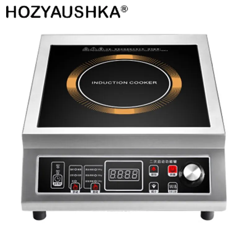 Induction cooker 3500W household high-power stainless steel flat button knob to stir-fry commercial HOZYAUSHKA