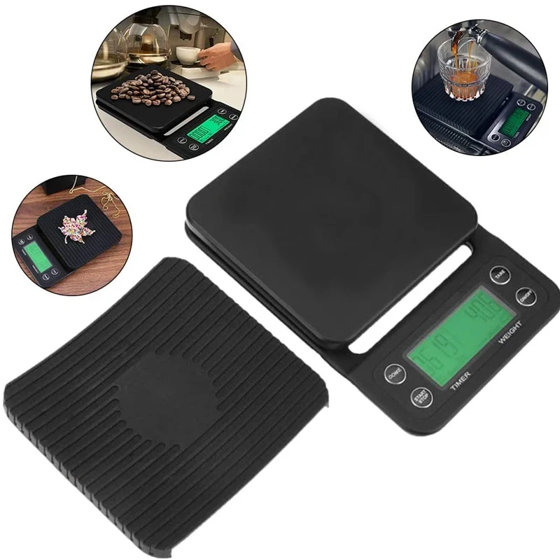 Picture 6: Digital Coffee Scale with Timer LED Screen Weighing Scale 5kg/0.1g Coffee Brewing Timer Scale Kitchen Tool