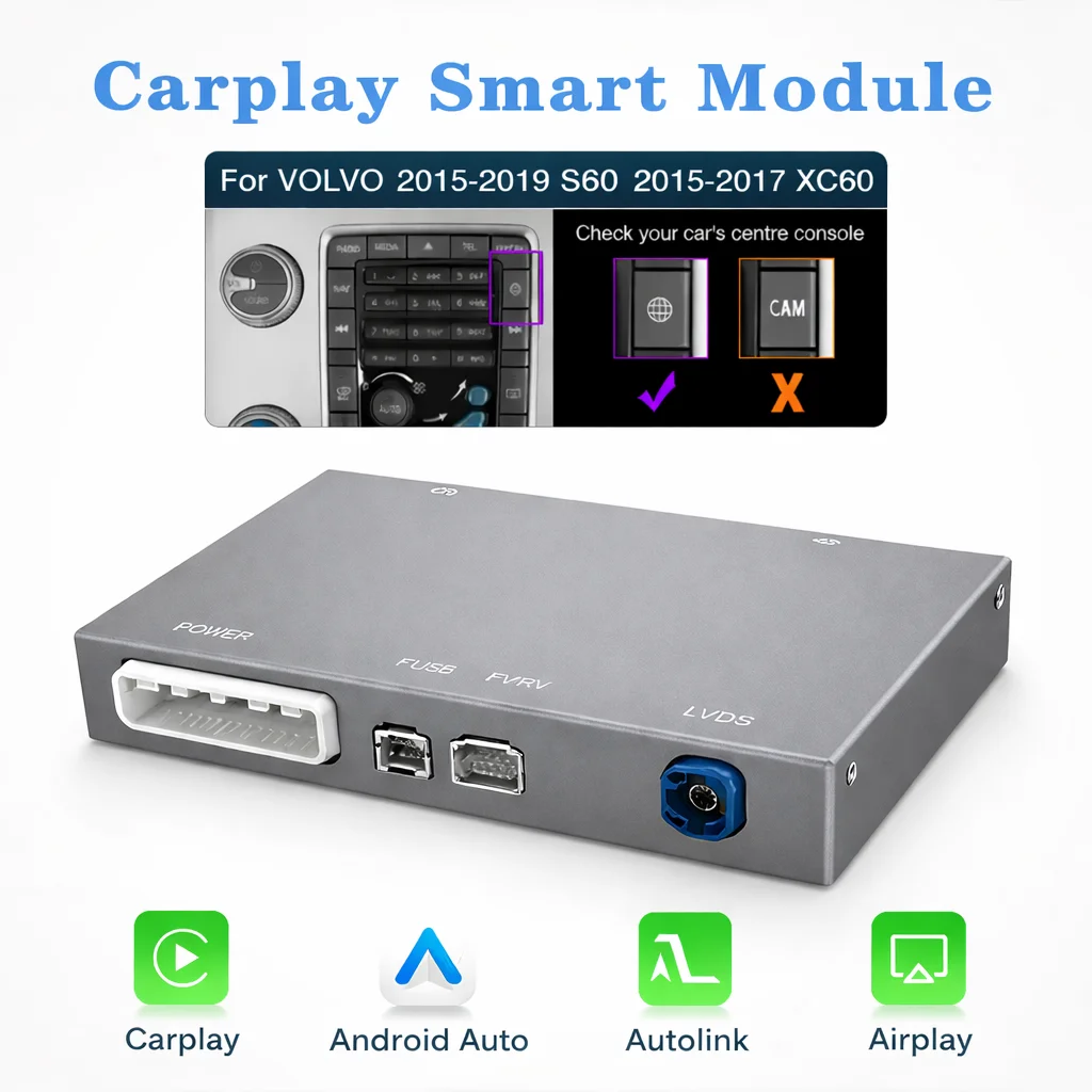 Draadloze CarPlay & Android Auto Multimedia Voor Volvo S60 XC60 V40 V60 Camera BT WIFI Audio Microfoon GPS Navi Spiegel Link