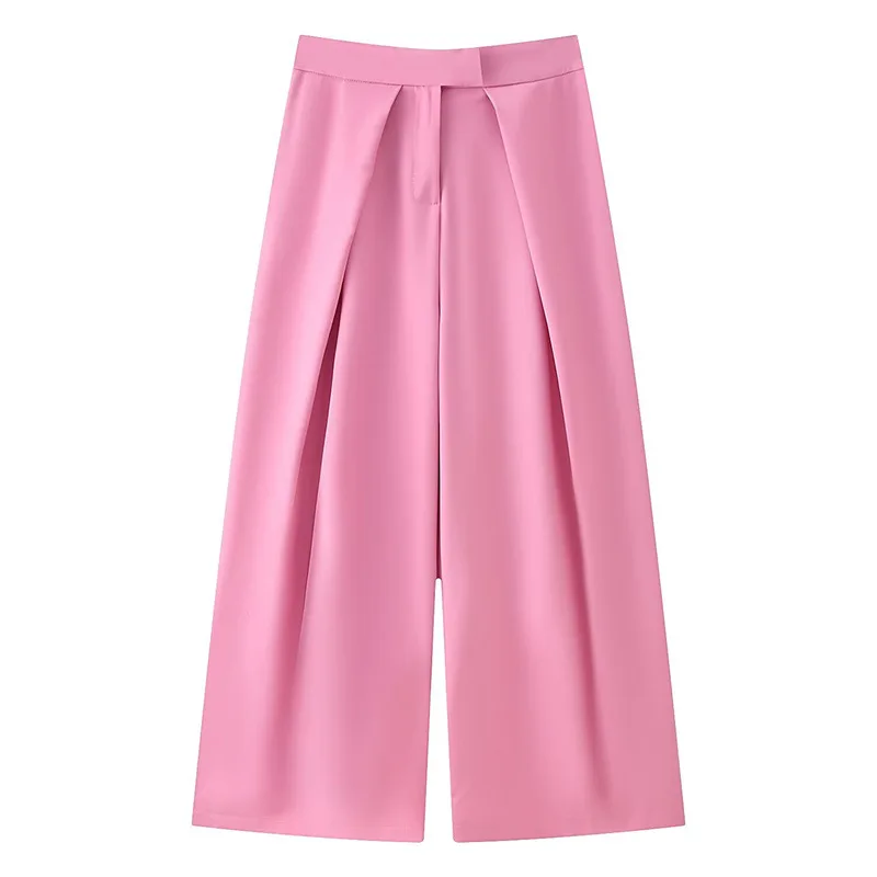Women Summer High Waist Pleated Wide Leg Bermuda Shorts Solid Color Loose Office Dress Shorts Casual Chic Suit Pants Suits