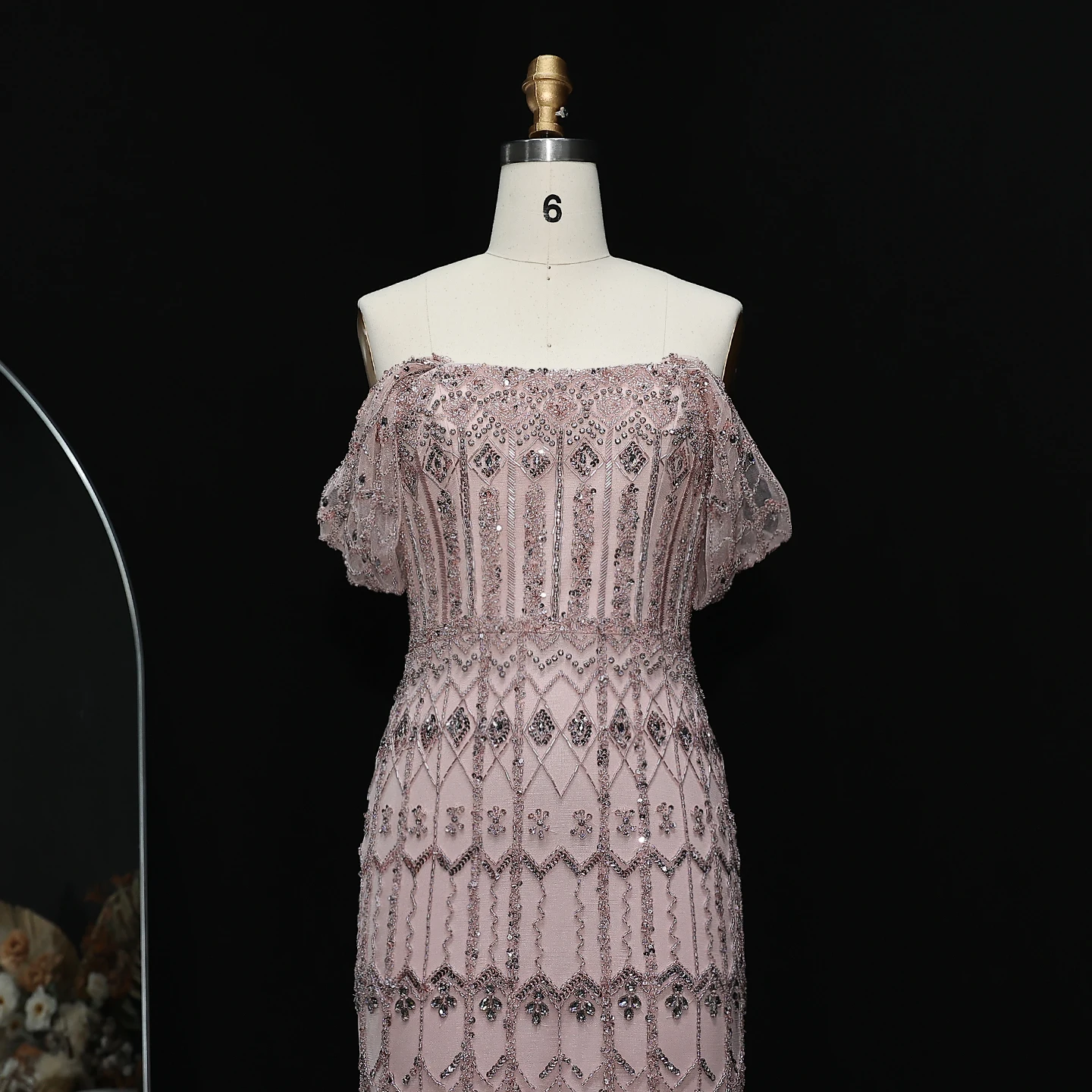 Sharon Said Luxuriöses Dubai Grünes Meerjungfrauenkleid Arabisches Abendkleid Fliederfarbene Flügelärmel 2026 Damen Hochzeitsfeierkleider SS291 Maßanfertigung – Detail 30