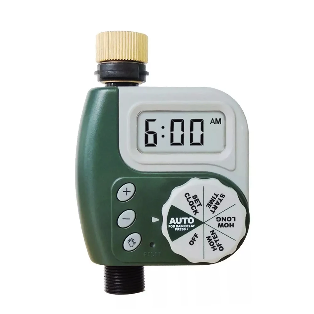 1 outlet automatic water programmer, irrigation time from 1 minute to 300 minutes.