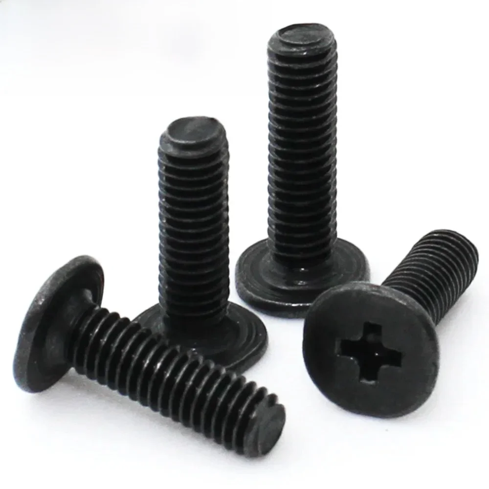 Boulon à vis cruciforme en acier au carbone, plaquette plate ultra fine, vis pour ordinateur portable, lunettes et téléphone, M1.2, M1.4, M1.6, M2, M2.5, M3, 50 pièces