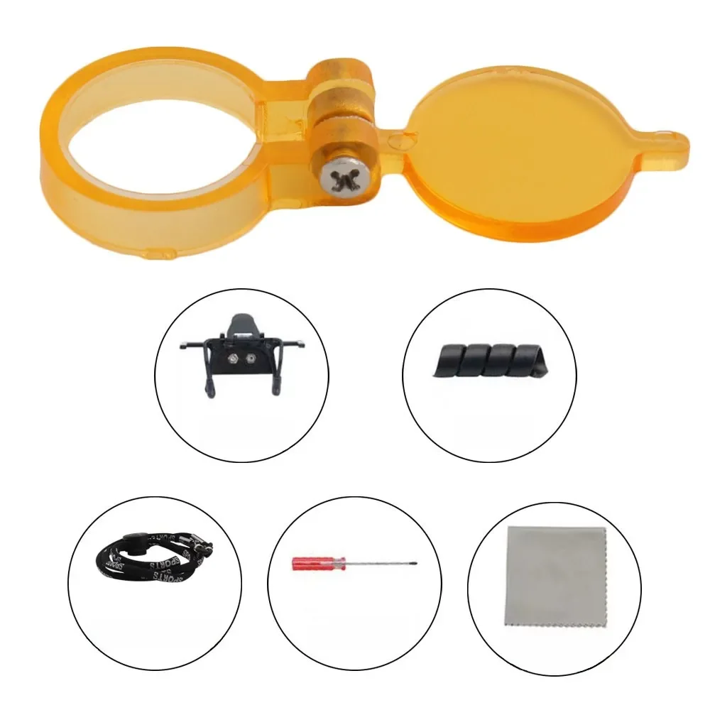 Pièces de rechange pour phare, Loupes dentaires, Clip de loupe médicale de laboratoire, filtre jaune, tournevis, chiffon de nettoyage