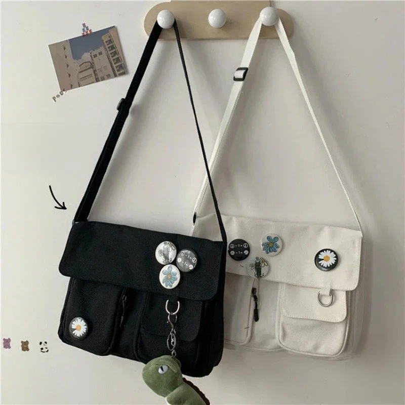 Xierya damska płócienna torba młodzieżowa damska modna torba na ramię studencka duża pojemność kobiece torby typu Crossbody kobieta pakiet — zdjęcie 2