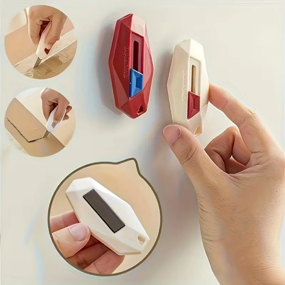 سكين فتح الصندوق الصغير قابل للتمديد، مزود بسكين فتح صندوق صغير مغناطيسي مدمج، وسكين فتح صندوق الأمان،