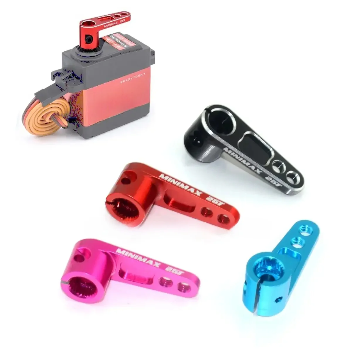 Klaxon de bras de Servo de direction en aluminium 25T, noir, rouge, bleu, rose, pour Traxxas RC, voiture sur chenilles, grand couple, pièces de Servo numériques sans noyau