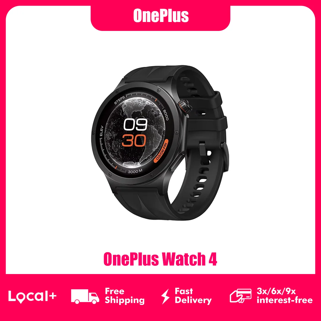 Original OnePlus Watch 4 Titan-Gehäuse Smartwatch 1,5'' LTPO AMOLED Saphir-Display Dual-Band GPS 646mAh Akku 5 Tage lange Laufzeit Wear OS 6.0