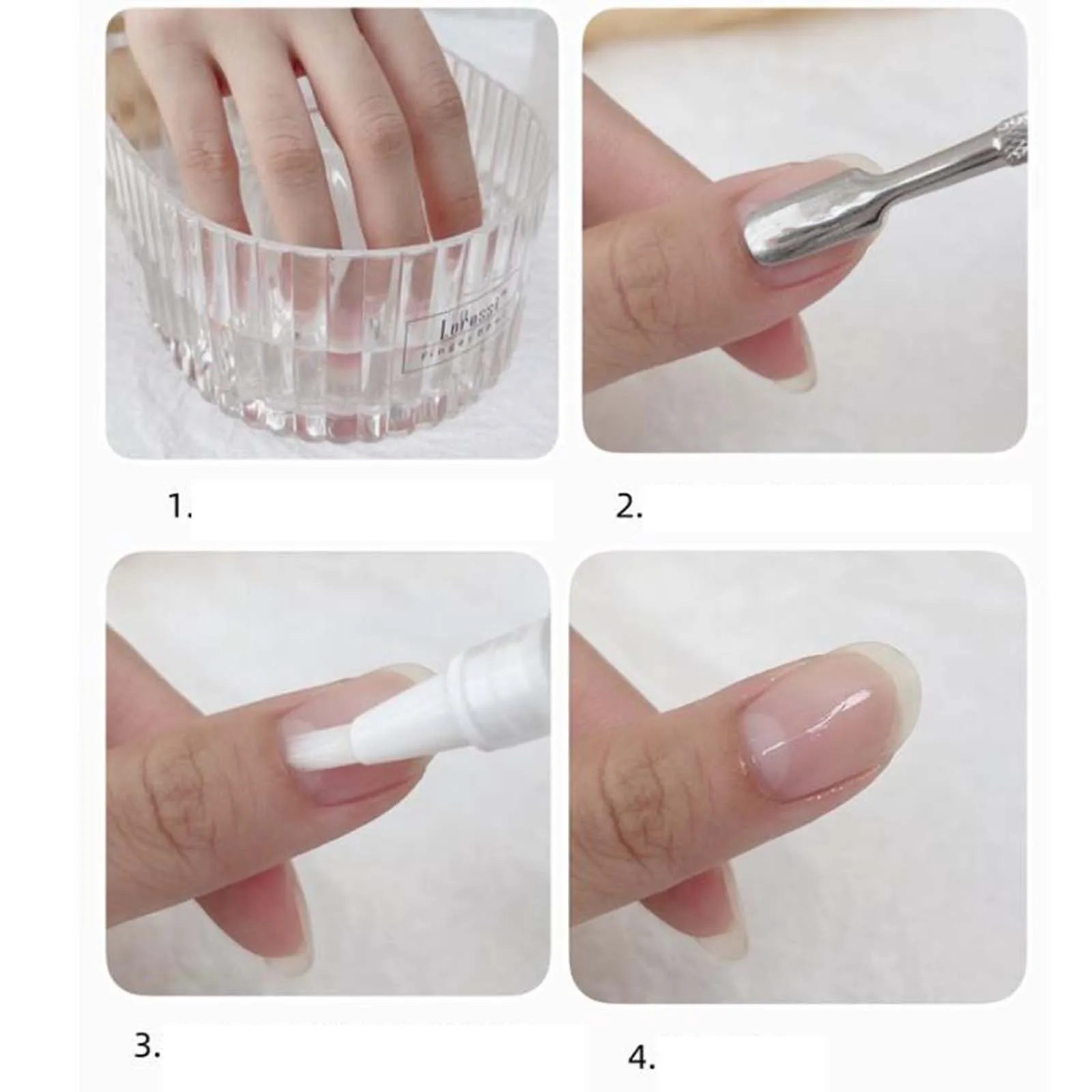 Tigela de imersão de unhas acrílico embeber fora gel polonês mergulho removedor de pó tigela de manicure para casa tigela para arte do prego mãos gel embeber fora