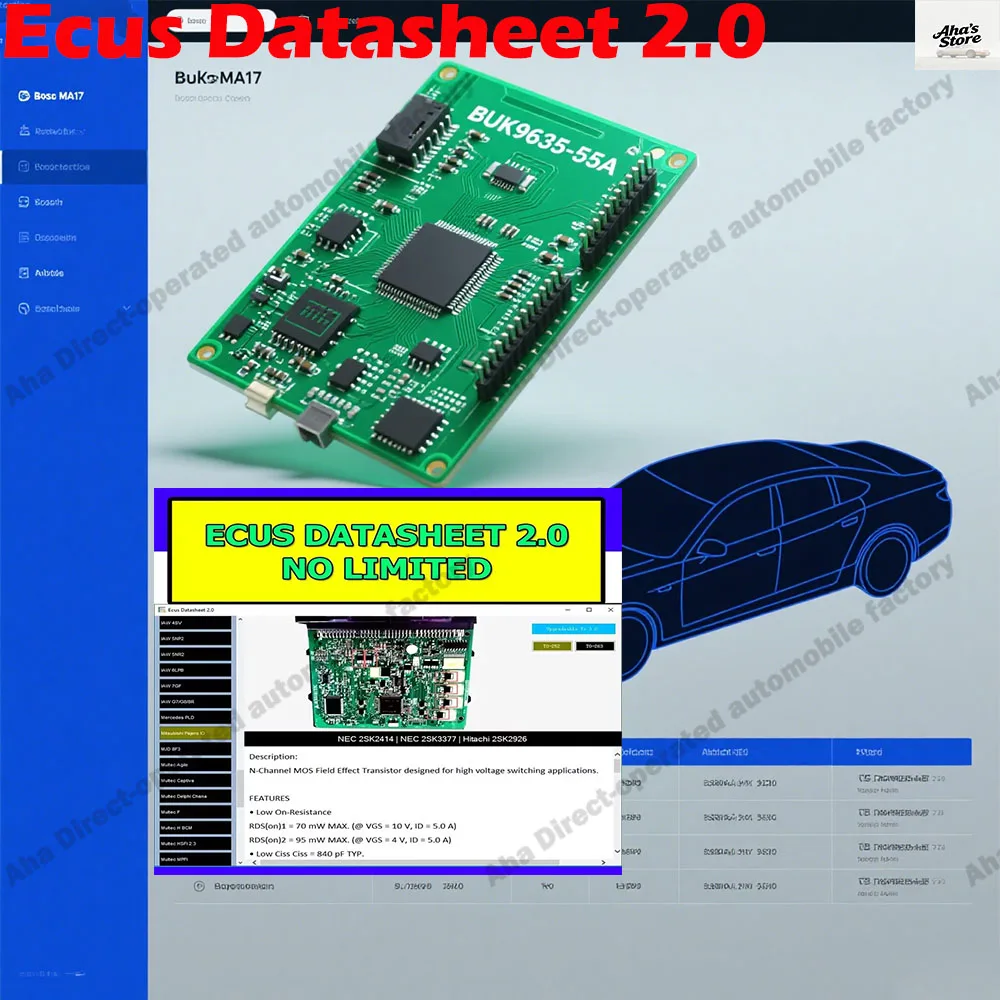 

New Ecus Datasheet 2.0 obd2 ECU Repair Software PCB Schematics with Electronic Components of Car ECUs and Additional Information