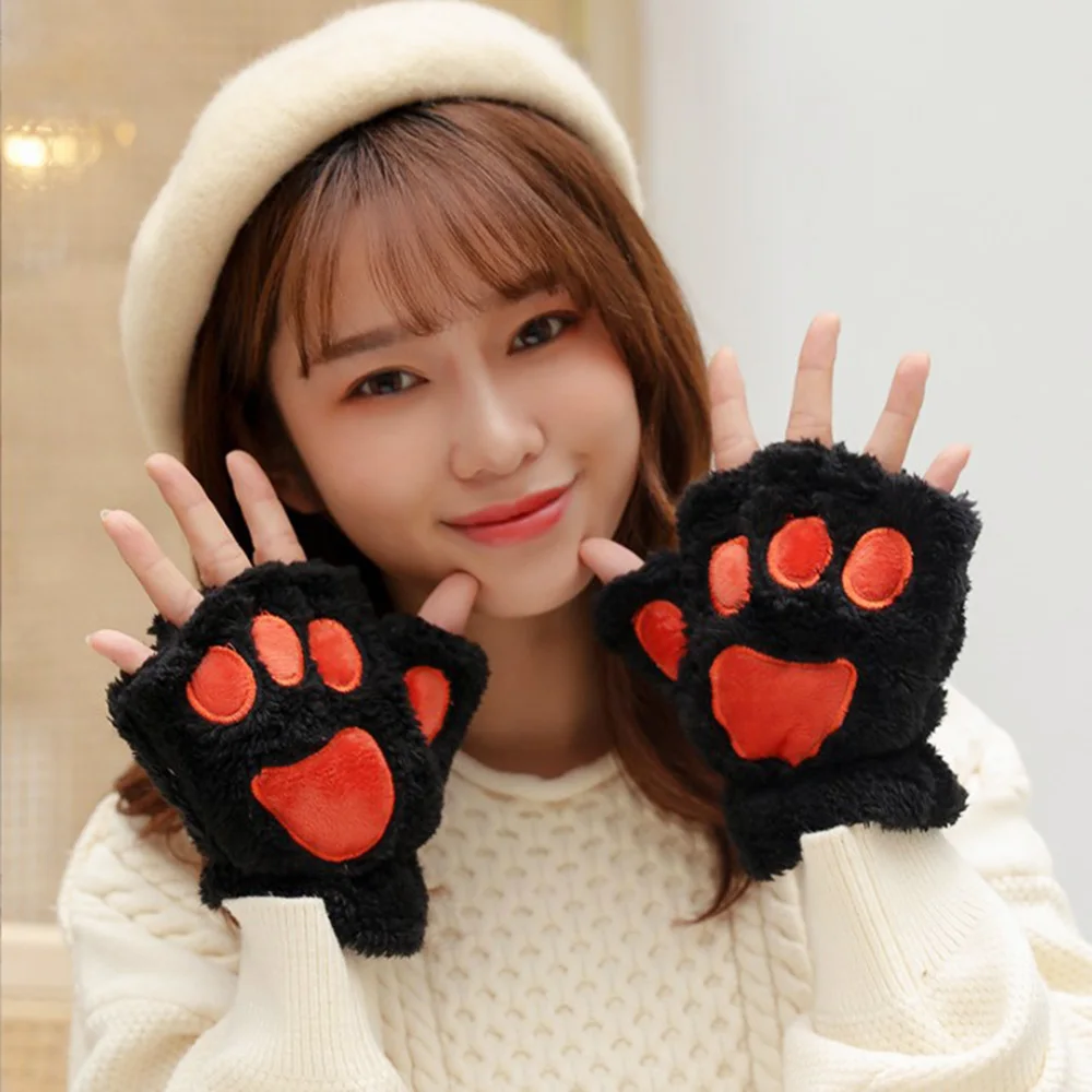 Cat Fare Gloves Hand Warmer SH012 Winter Women Half Gloves Keyboard Gloves