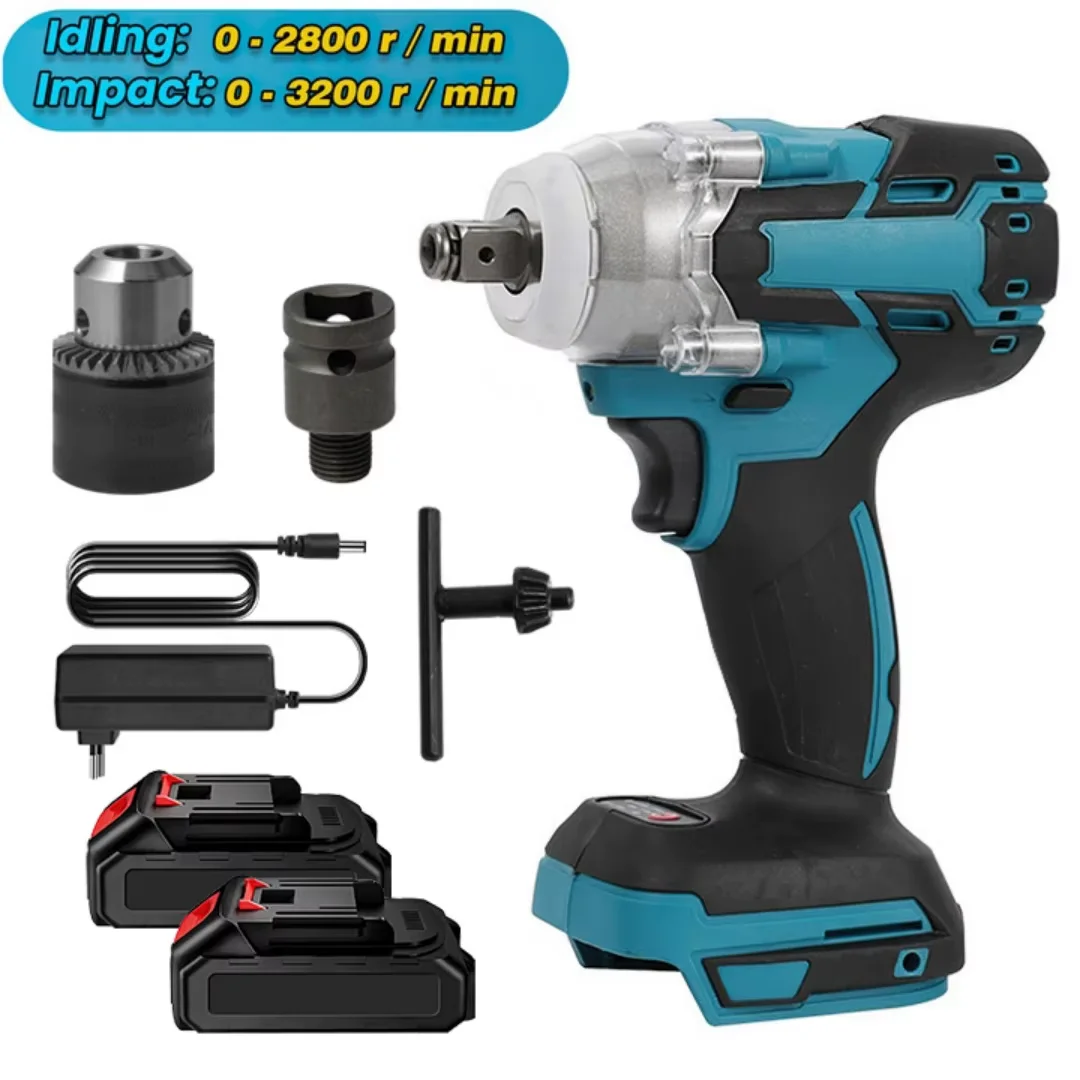 520N.M Wiederaufladbare 1/2 zoll Schraubenschlüssel Elektrowerkzeuge Bürstenlosen Cordless Elektrische Schlagschrauber Kompatibel Für Makita 18V Batterie