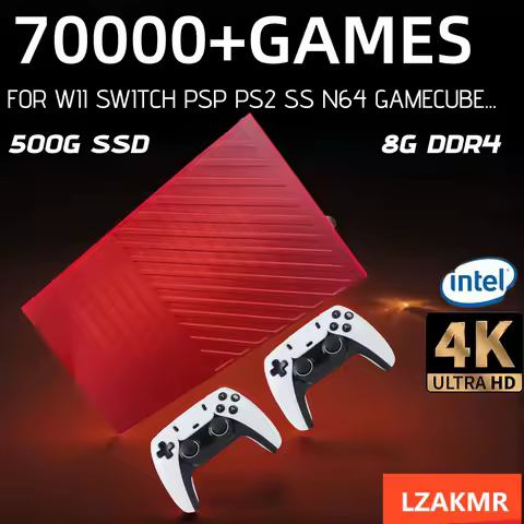 500G SSD 8G DDR4 Game Console RX1 Batocera and Win11 3865U 70000+Games For SWitch Wii PS2 XBOX PSP GameCube N64 Wireless handle