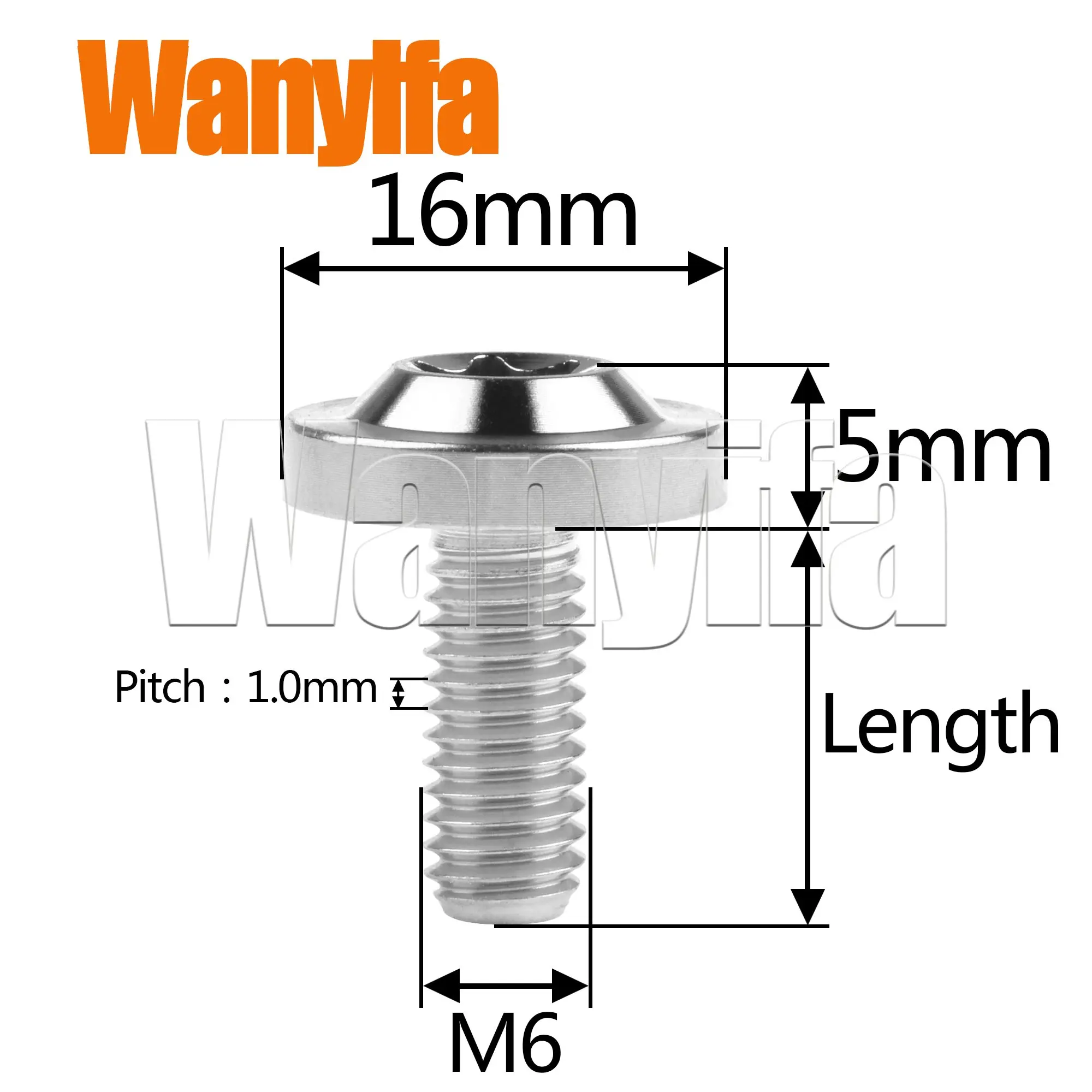 Wanyifa Titanium Bolt M6x10/15/20/25mm Disc Torx Screw  Bicycle Brake for MTB Road Bike6Pcs