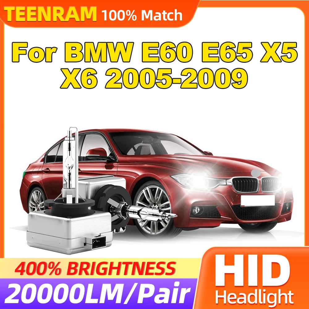 

12V 35W HID Xenon Headlights 20000LM Xenon Lamps 6000K White Turbo Auto Headlamps For BMW E60 E65 X5 X6 2005 2006 2007 2008 2009