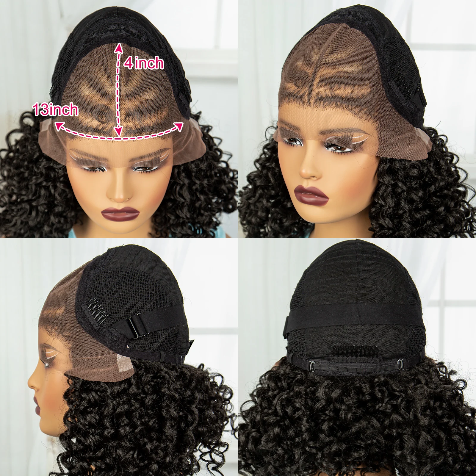 Wig kepang keriting ikal Afro Wig sintetis renda depan Cornrow jalinan Wig untuk wanita hitam Wig rambut kepang tanpa konless dengan rambut bayi