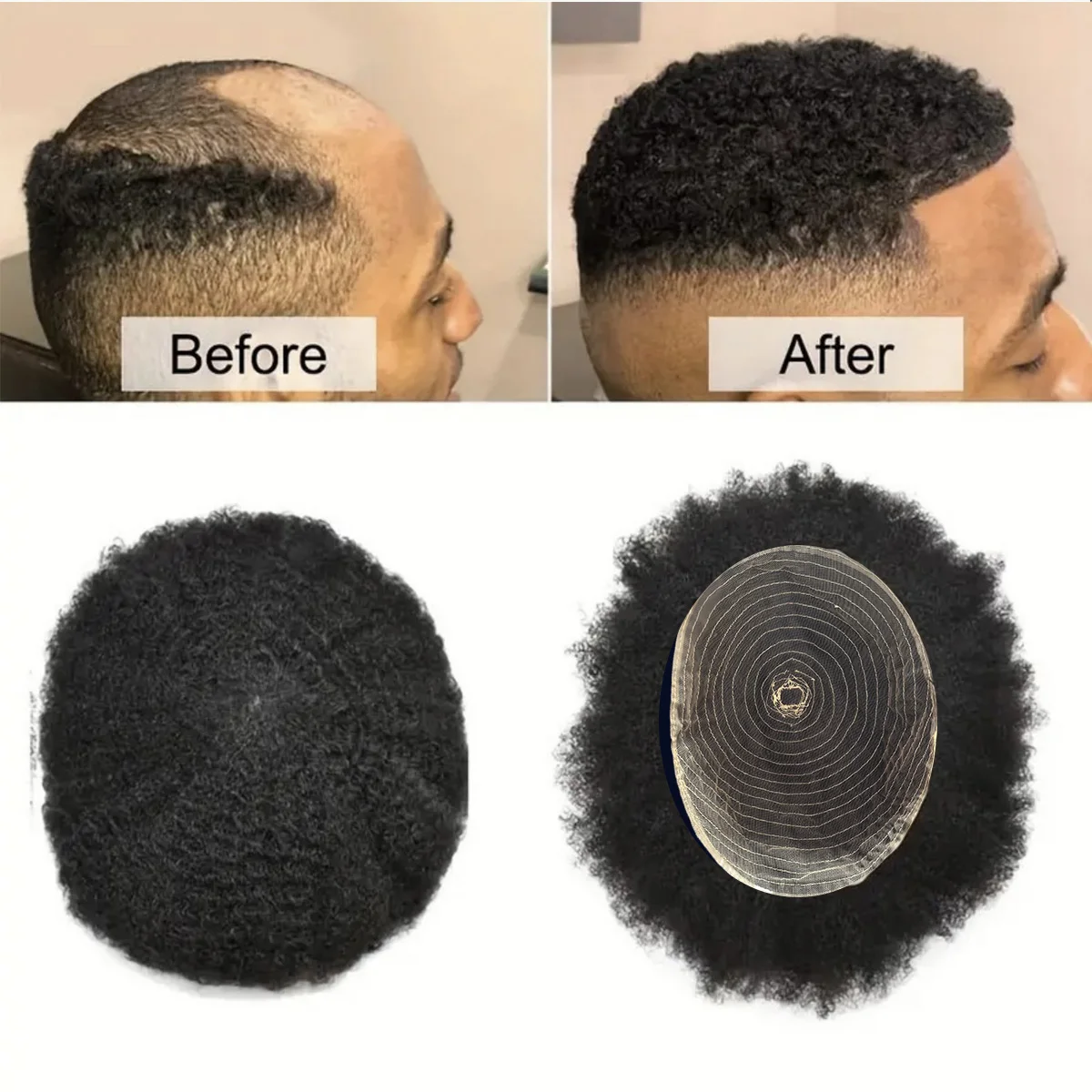 للجنسين الشعر المستعار الإنسان أو توبر الأفرو نمط Knotless آلة صنع قطع الشعر الأفرو غريب أنظمة استبدال الشعر مجانا DIY بها بنفسك