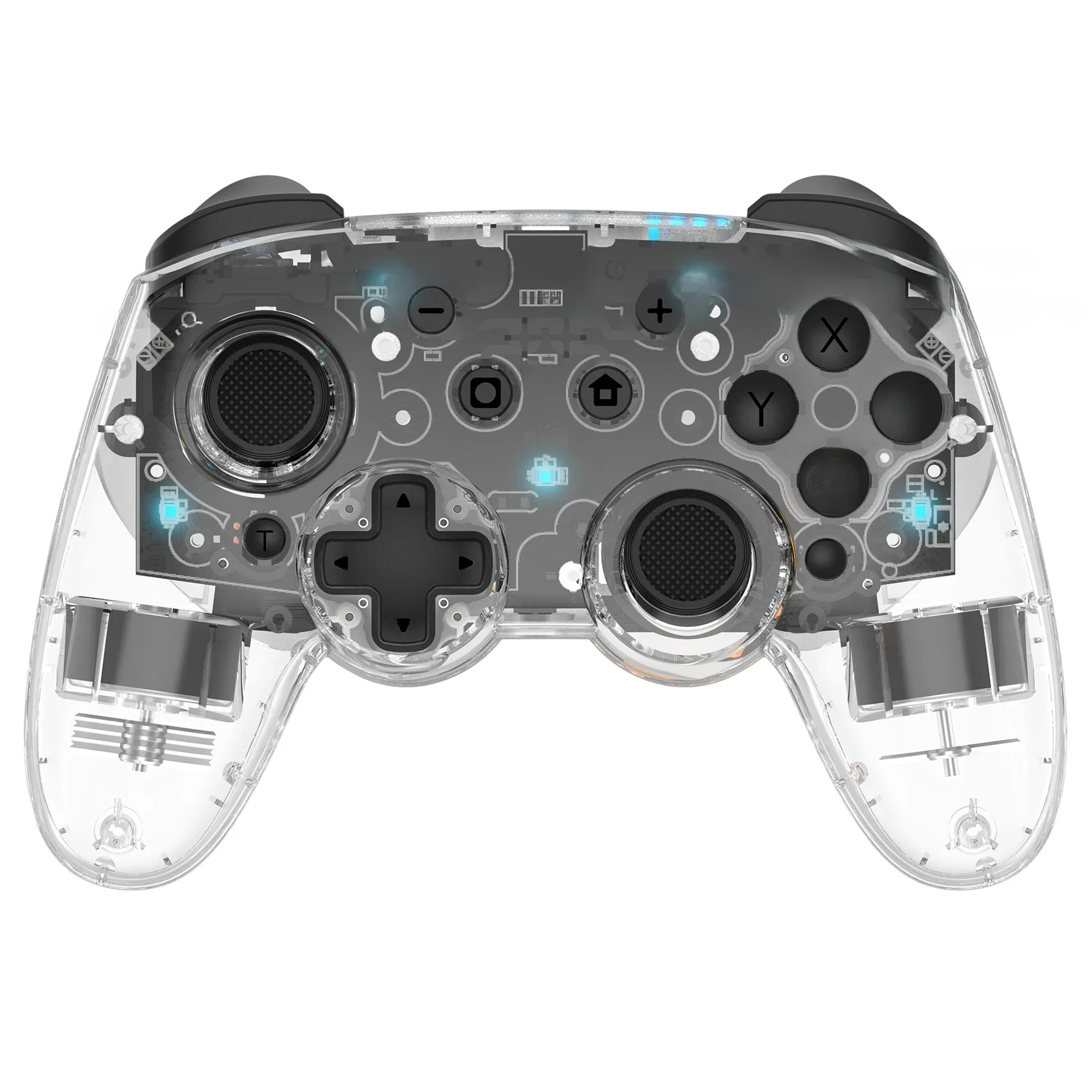 Manette de jeu sans fil transparente pour Switch/PC/iOS/Android avec Macro, RGB et Turbo, conception ergonomique, Vibration à double moteur KS35