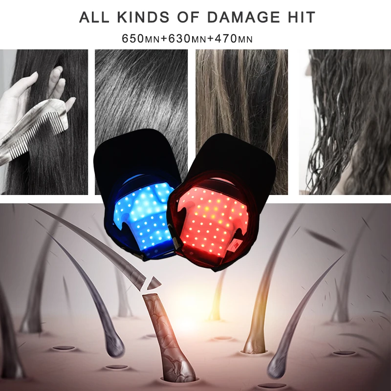 Fashion Hair Regrowth Cap 48 PCS Laser Beads Red Light Therapy Hair Regrowth Anti-Hair Loss Treatment Hair Care Product