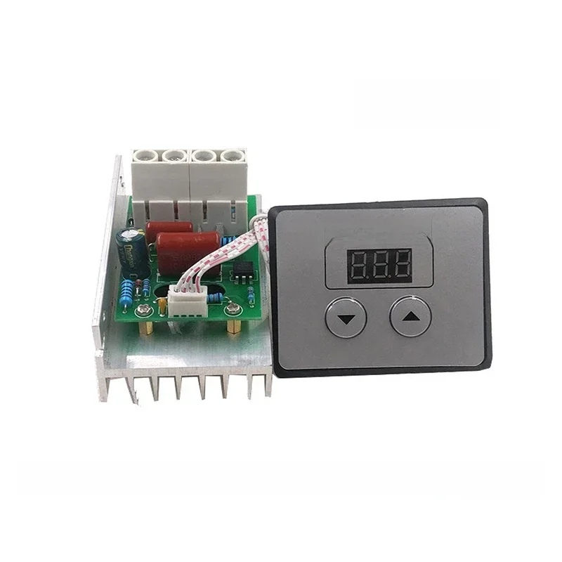 AC 220V 10000W 80A sterowanie cyfrowe SCR elektroniczny regulator napięcia kontrola prędkości ściemniacz termostat + mierniki cyfrowe 10000 W — zdjęcie 2