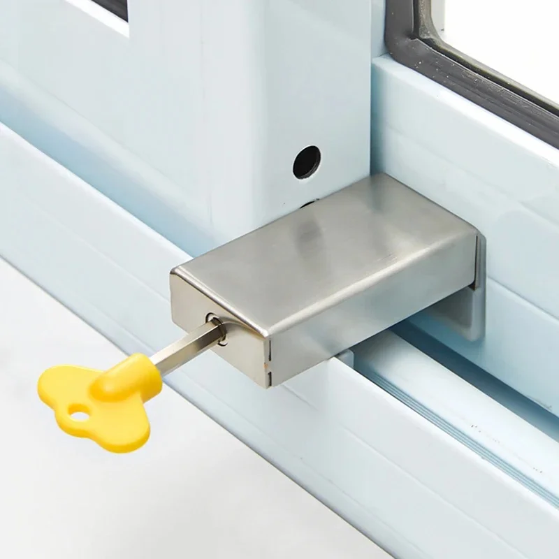 KAK – bouchon de verrouillage de fenêtre réglable, serrures de sécurité pour enfants et animaux domestiques, serrure de porte antivol, quincaillerie de verrouillage de fenêtre coulissante sans poinçon
