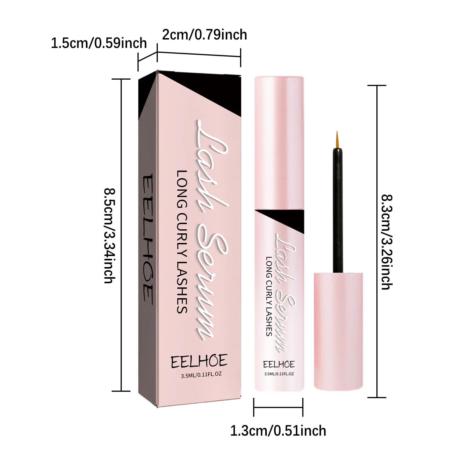 Eelhoe 3,5 ml Wimpernwachstumsessenz, natürliches, schlankes, kräuselnde Wimpern, Augenbrauen, vollerer, dicker, nährt, verlängert das Wimpernserum