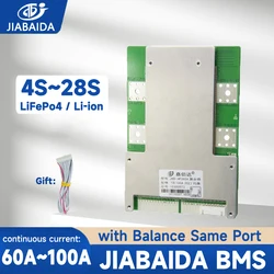 JIABAIDA BMS Lifepo4 4S 12V 3S 7S 8S 14S 16S 17S 20S 21S 24S 28S Akumulator litowo-jonowy 48V 36V 24V 60A 80A 100A 120A JBD BMS