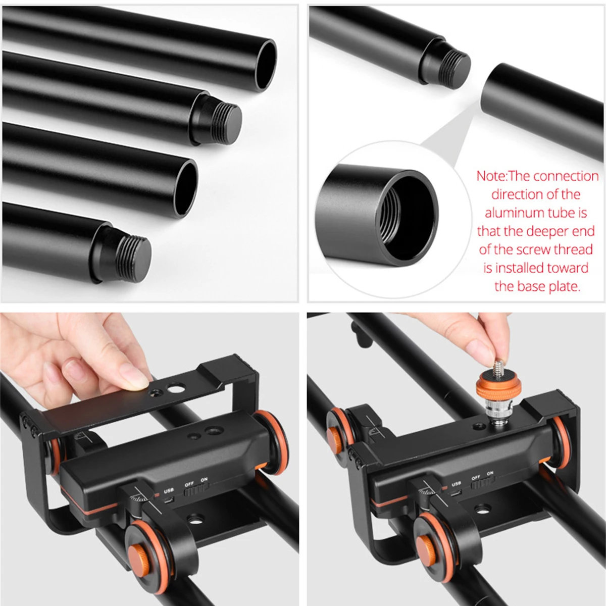 YELANGU Dolly Rail Video Stabilizer Double-Track Rail Design DSLR Camera Video Slider