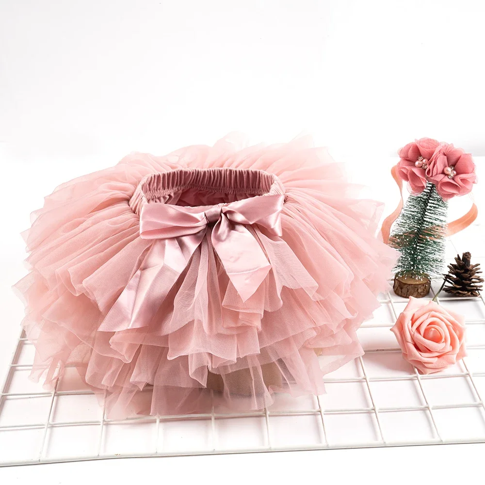 Bebê meninas tule tutu bloomers infantil recém-nascido fraldas capa 2 pçs saias curtas + bandana